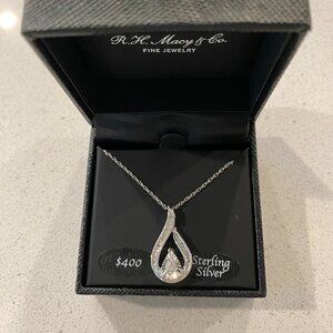 Diamond teardrop pendant and earrings- NWT